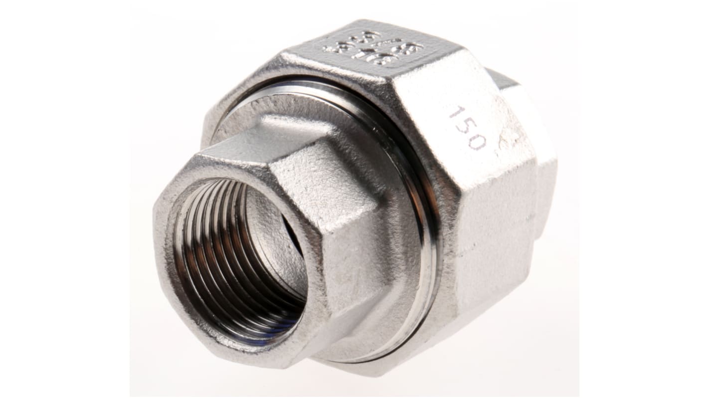 RS PRO Stainless Steel Pipe Fitting, Straight Octagon Union, Female G 3/8in x Female G 3/8in