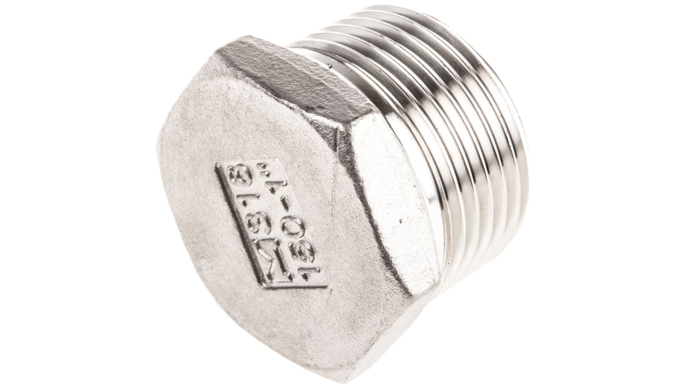RS PRO Stainless Steel Pipe Fitting Hexagon Plug, Male R 1in