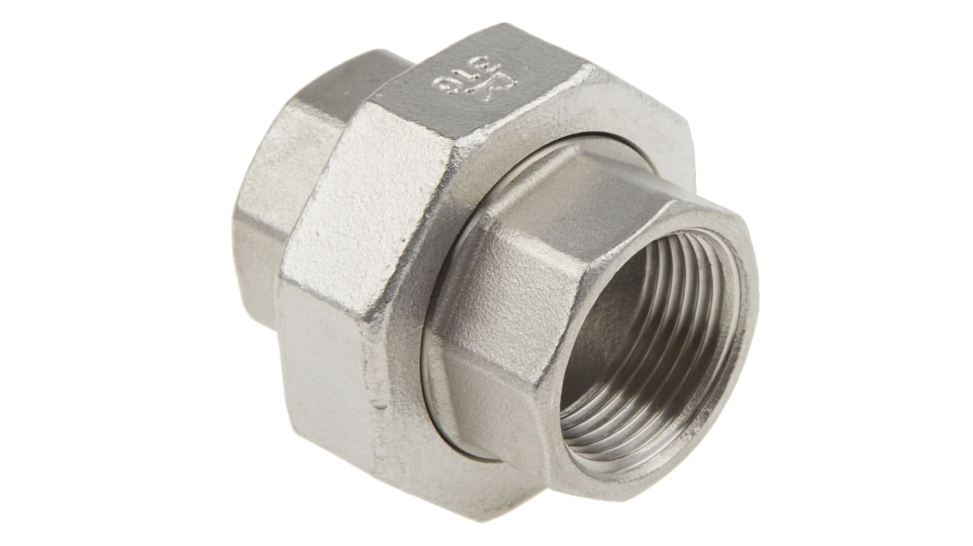 RS PRO Stainless Steel Pipe Fitting, Straight Octagon Union, Female G 3/4in x Female G 3/4in