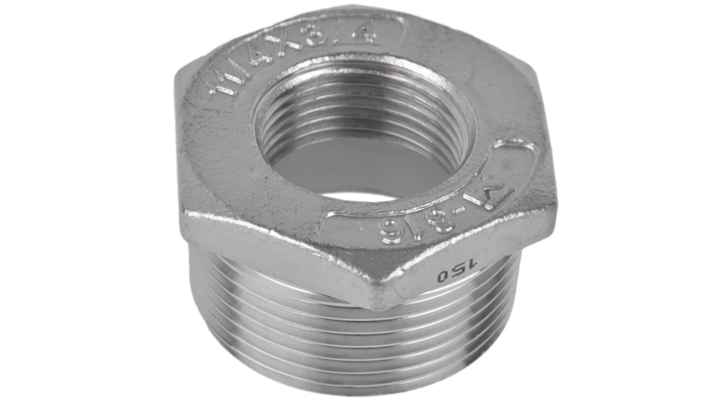 RS PRO Stainless Steel Pipe Fitting Hexagon Bush, Male R 1-1/4in x Female G 3/4in
