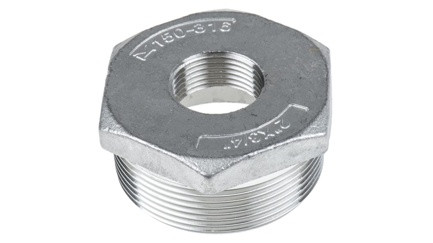 RS PRO Stainless Steel Pipe Fitting Hexagon Bush, Male R 2in x Female G 3/4in