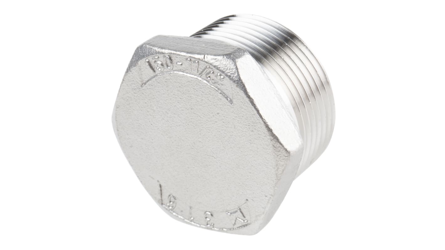 RS PRO Edelstahl-Rohrverschraubung Stecker, R 1-1/4Zoll 30.48mm