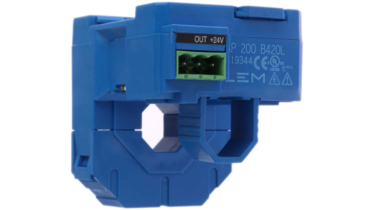 LEM AP Series Current Transformer, 200A Input, 200:1, 4 → 20 mA Output, 18mm Bore, 12 → 24 V dc