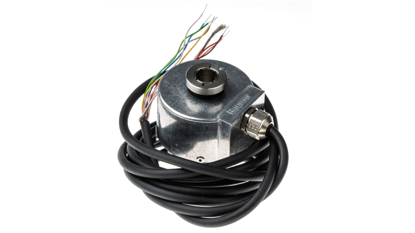 Baumer 增量编码器, 光学编码器, 1024ppr, HTL/推挽式输出信号, 4.5 → 30 V 直流, 空心轴, 12mm轴径, 最高+85°C, 穿过空心轴法兰安装, IP42, BHG系列