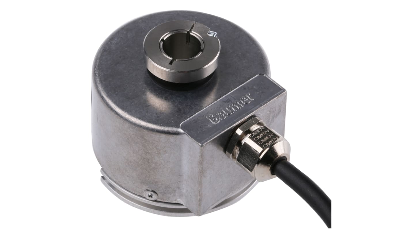 Baumer BHG Series Optical Incremental Encoder, 5000 ppr, HTL/Push Pull Signal, Hollow Type, 12mm Shaft