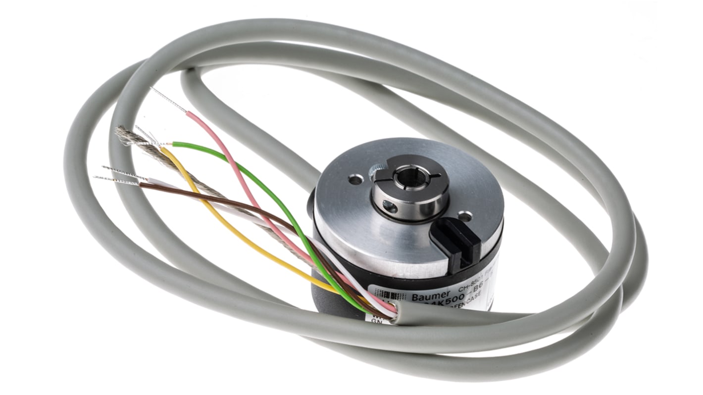 Baumer BHK Series Optical Incremental Encoder, 500 ppr, HTL/Push Pull Signal, Hollow Type, 6mm Shaft