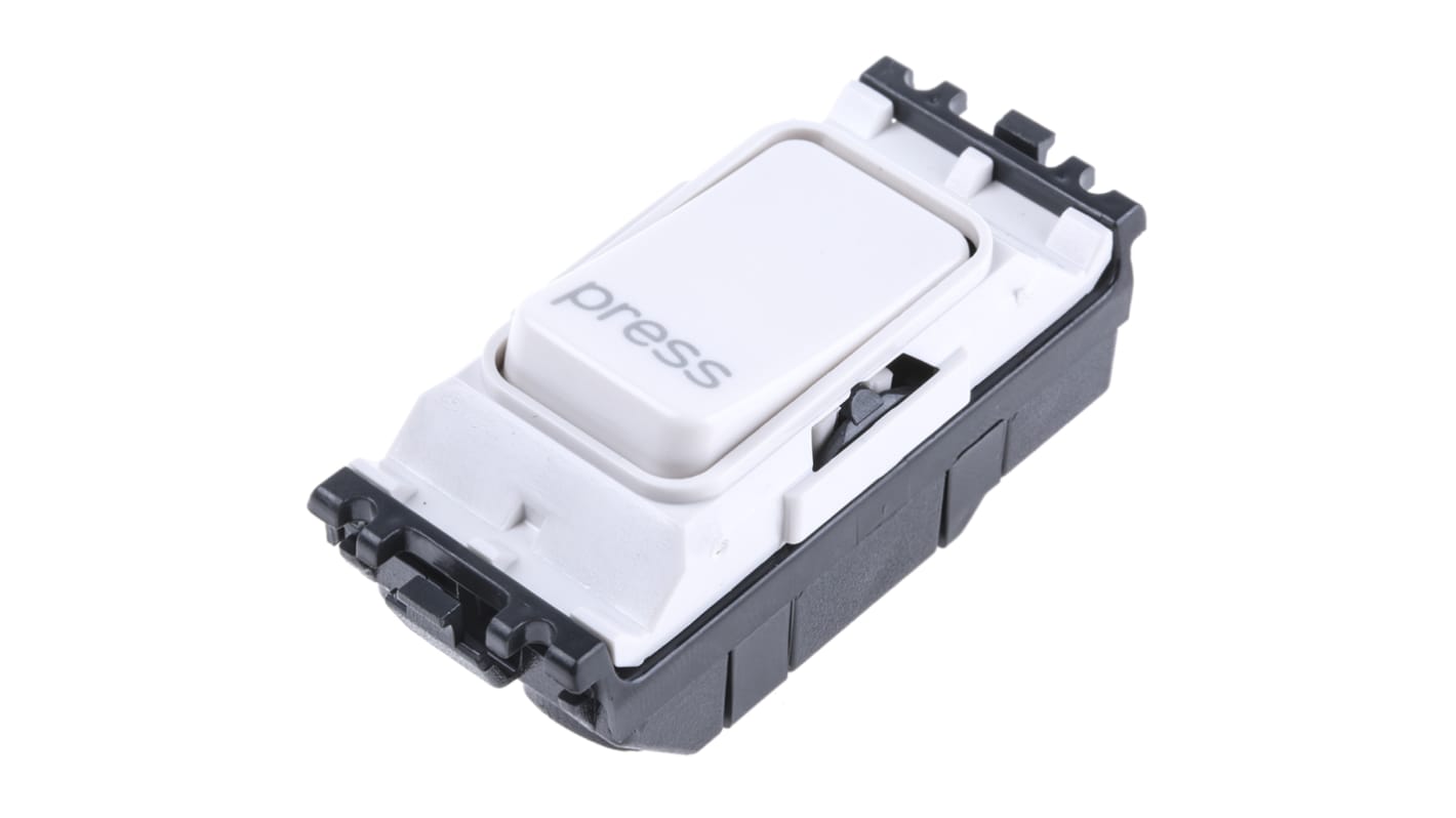 MK Electric 2 Way White Rocker Switch Grid Module 10A, Logic Plus Series