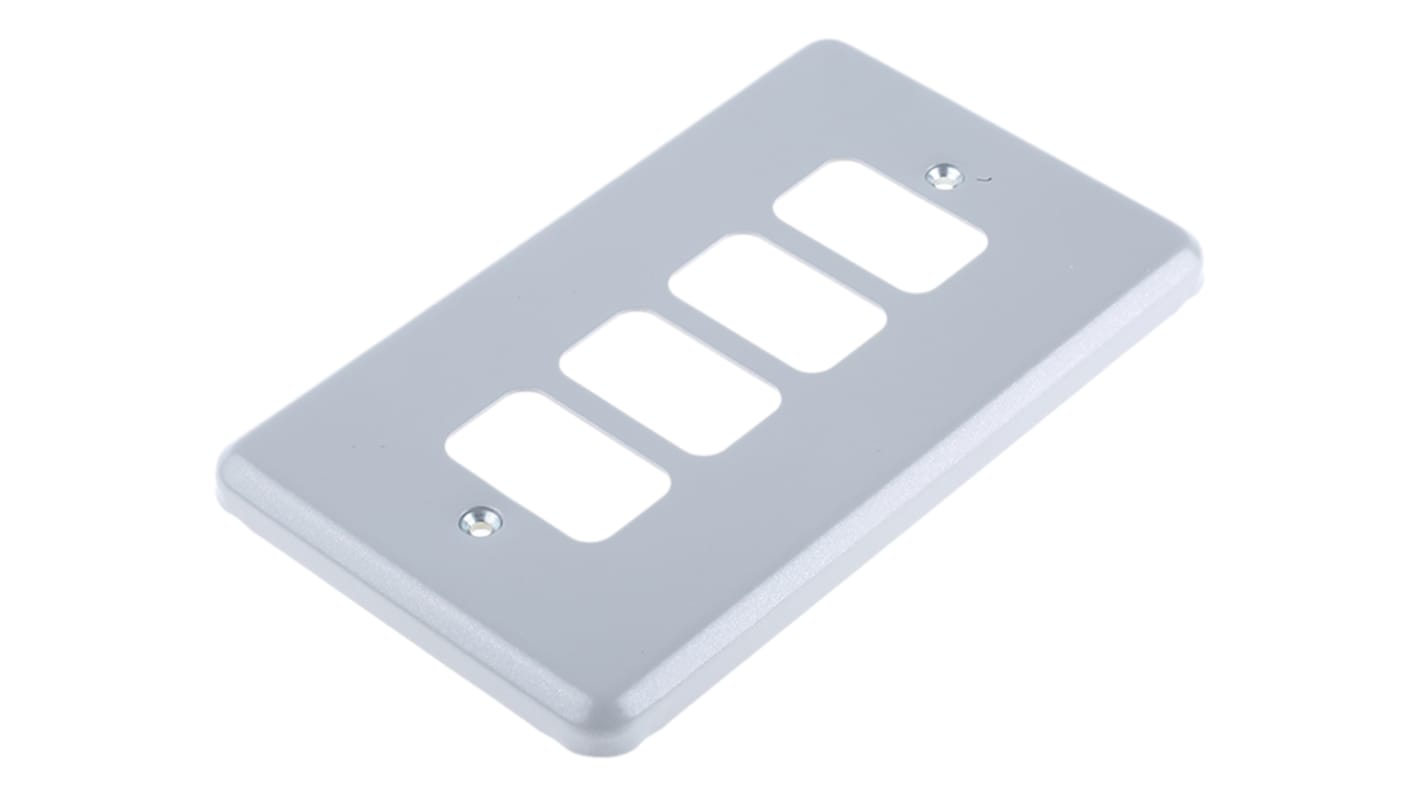 MK Electric Lichtschalterabdeckung Grau 4 Ausbrüche H. 86mm B. 146mm