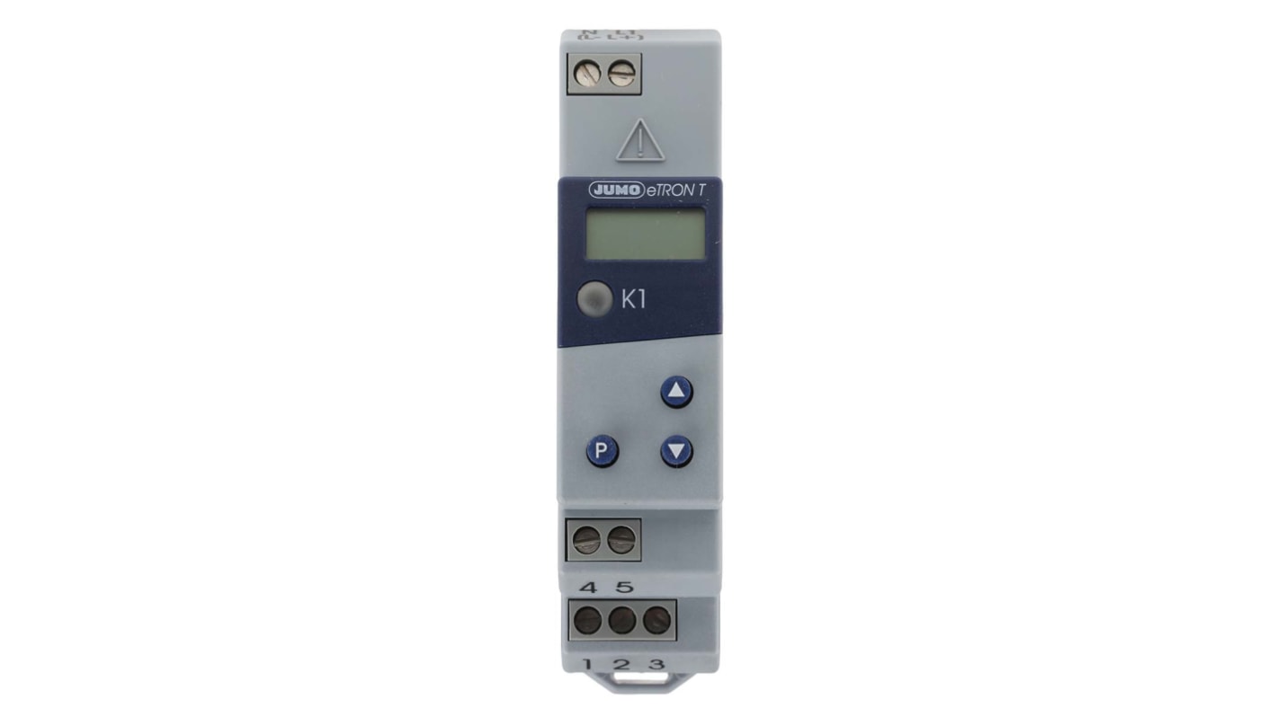 Jumo eTRON Thermostat DIN-Hutschiene, 1 x 1 Relais Ausgang/ Thermoelement, Typ K Eingang, 12–24 V dc, 24 V ac, 90 x