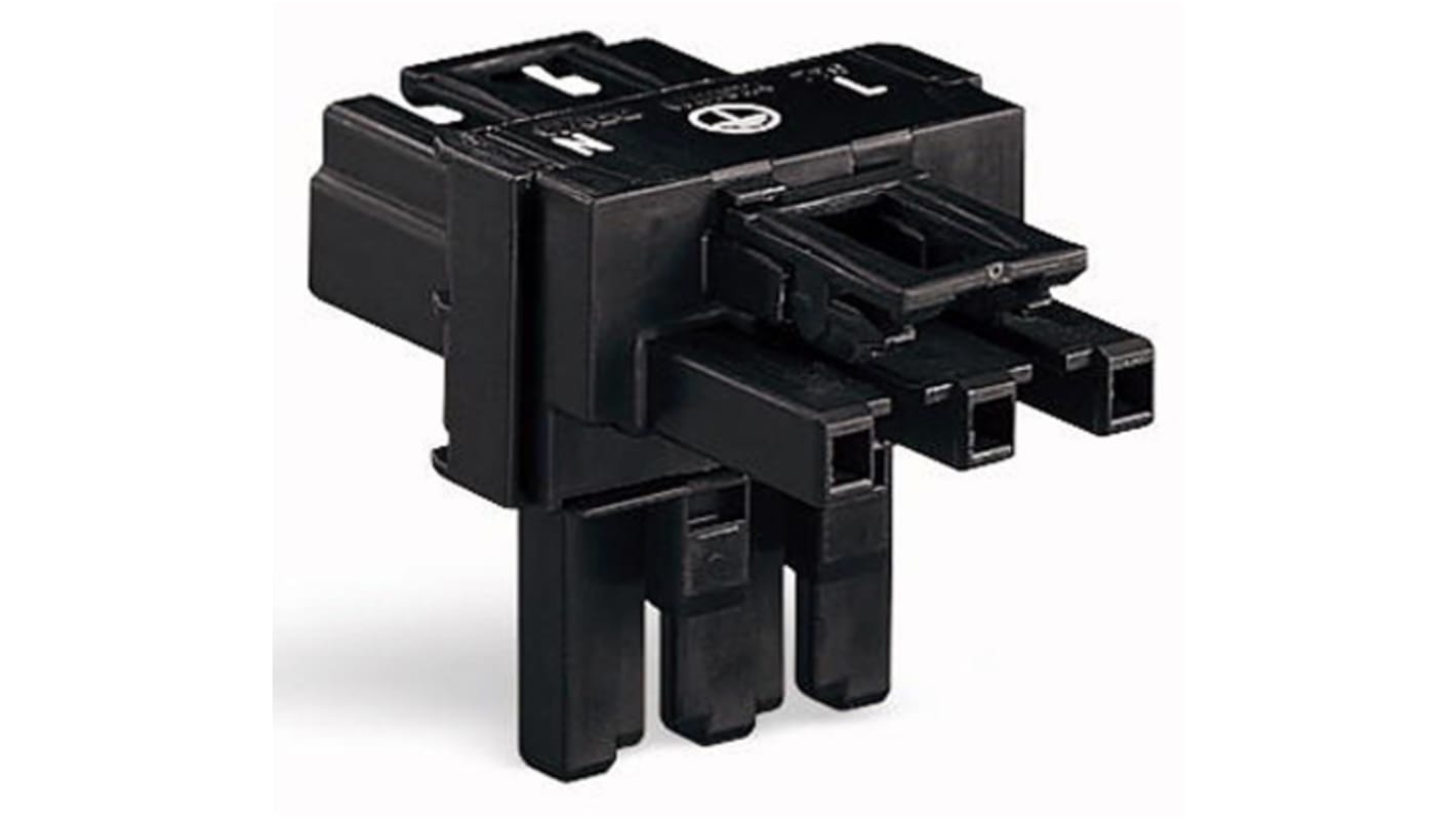 WAGO 770 Series Distribution Block, 3-Pole, Male to Female, 4-Way, 25A