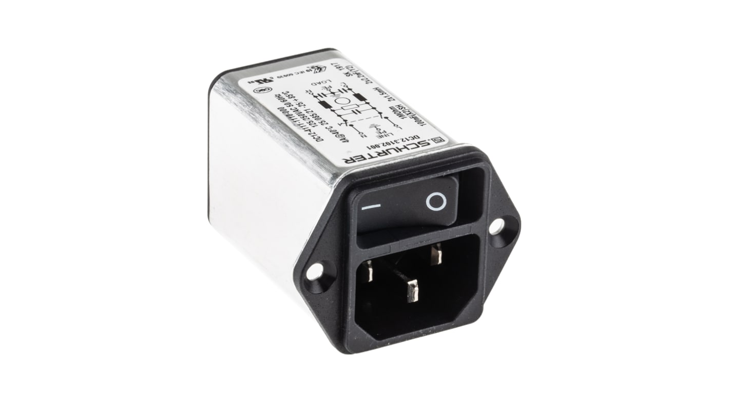 Filtro IEC Schurter con conector C14, 250 V ac, 4A