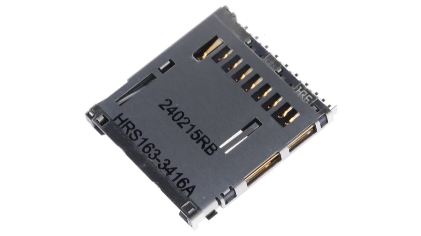 Hirose 9 Way Right Angle SD Card Memory Card Connector With Solder Termination