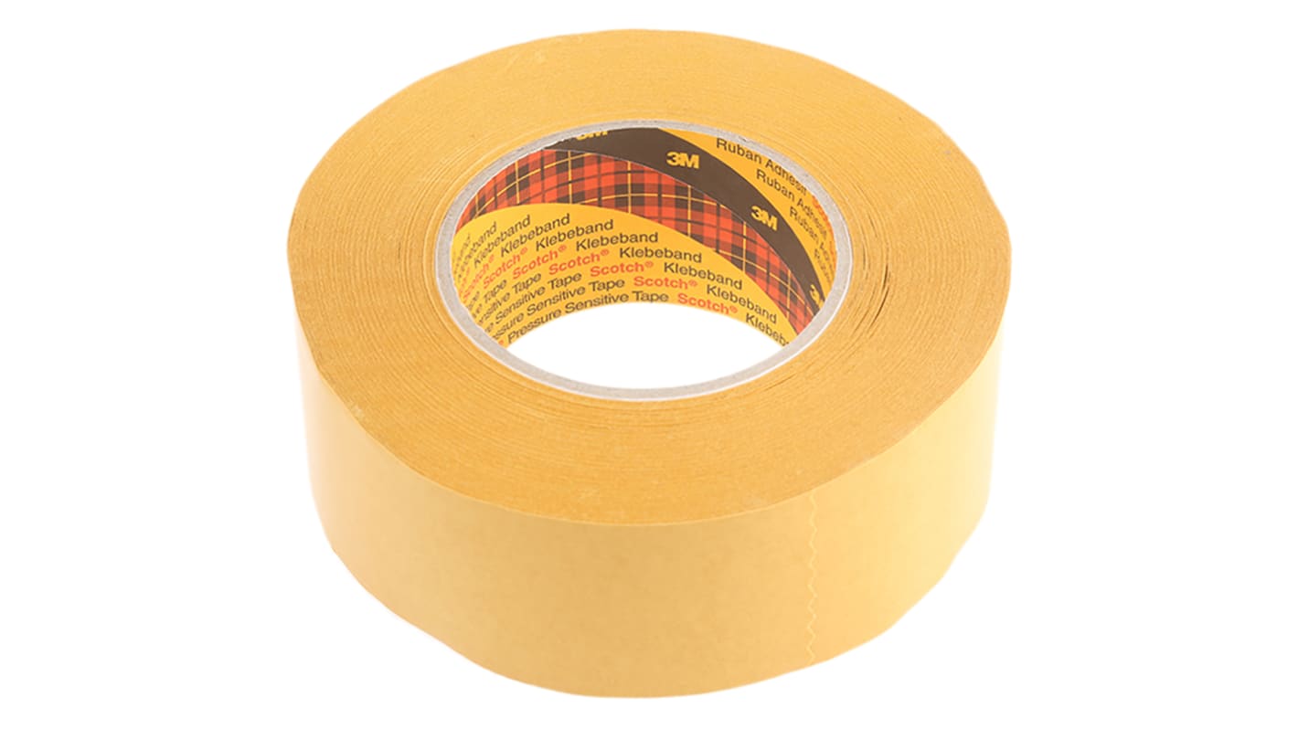 3M 9084 Beige Double Sided Paper Tape, 0.1mm Thick, 8 N/cm, Paper Backing, 50mm x 50m