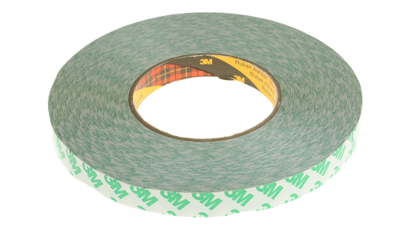 3M 9087 White Double Sided Plastic Tape, 0.26mm Thick, 5.2 N/cm, PVC Backing, 15mm x 50m