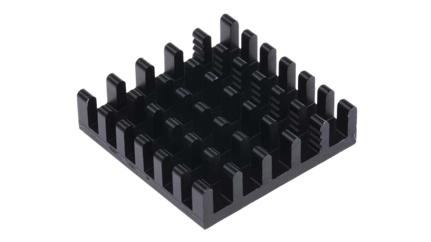 Fischer Elektronik Heatsink, Universal Square Alu, 22.5 → 6.5K/W, 23 x 23 x 6mm, Conductive Adhesive, Conductive