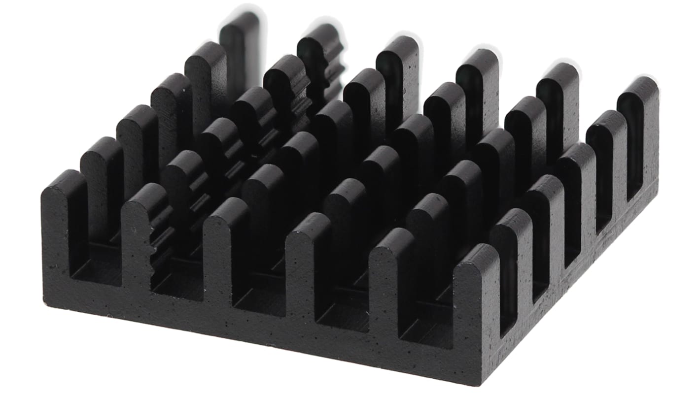 Fischer Elektronik Heatsink, Universal Square Alu, 24.3 → 8K/W, 21 x 21 x 6mm, Conductive Adhesive, Conductive