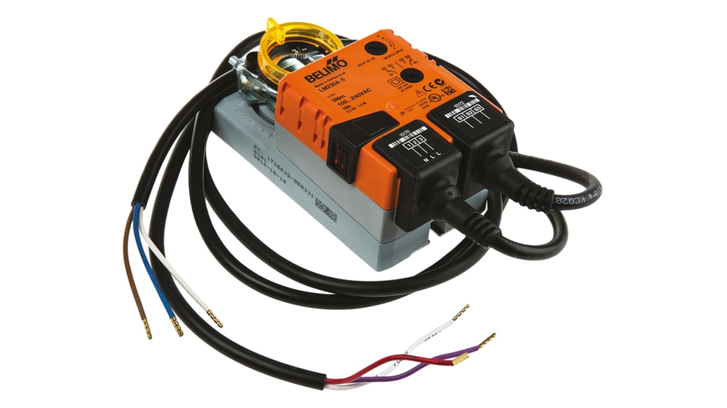 Belimo 开关型风阀执行器, 240 V 交流电源, 1.5W功耗, 5Nm电机转矩, 6 → 20mm减震