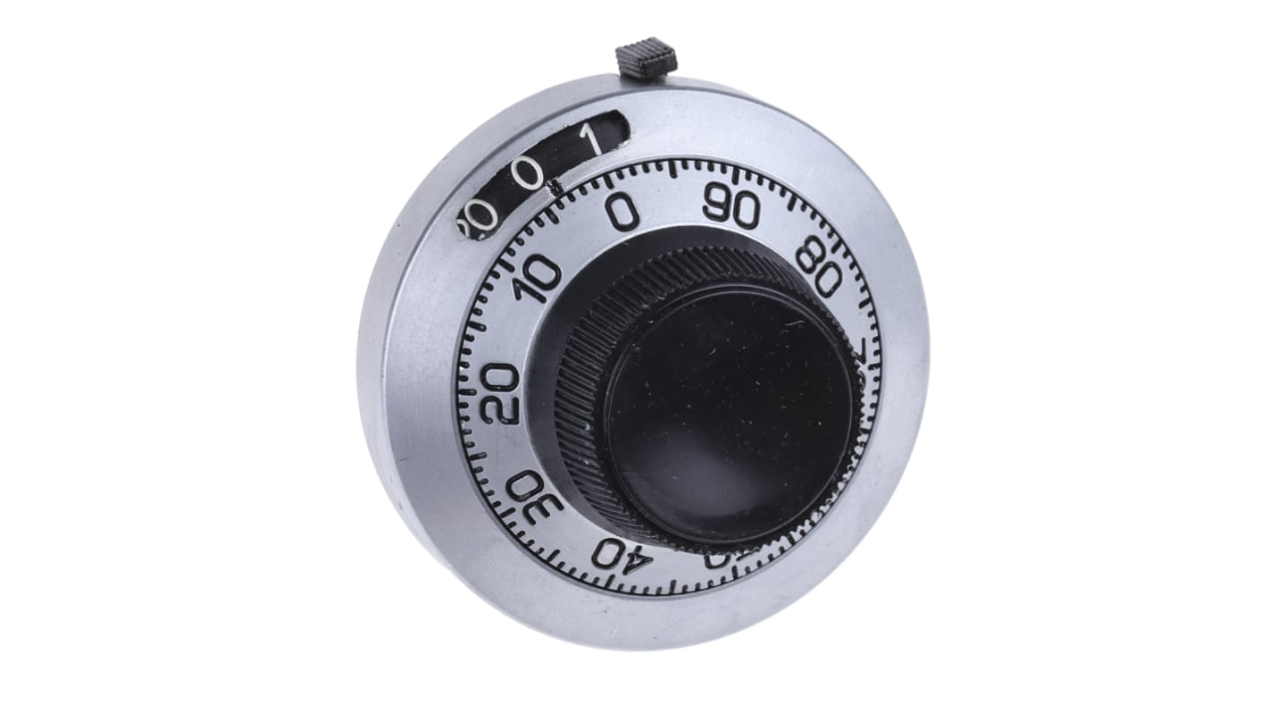 Vishay サテン ノブ, 6.35mm, 丸型軸 直径:46mm, ダイヤル