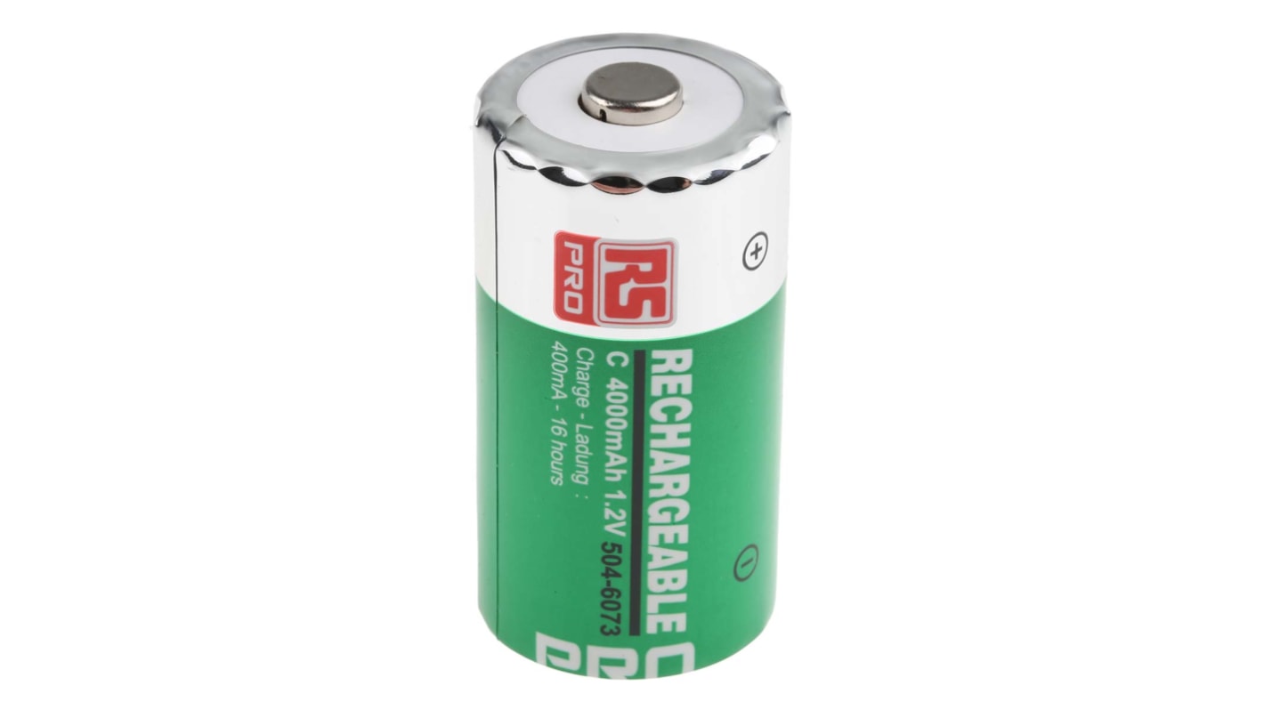 Batterie C ricaricabili RS PRO, 1.2V, 4Ah, NiMH, terminale Standard