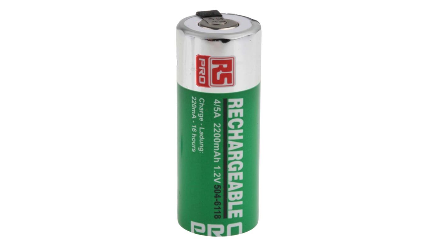 RS PRO RS PRO, 1.2V, 4/5 A, NiMH Rechargeable Battery, 2.2Ah