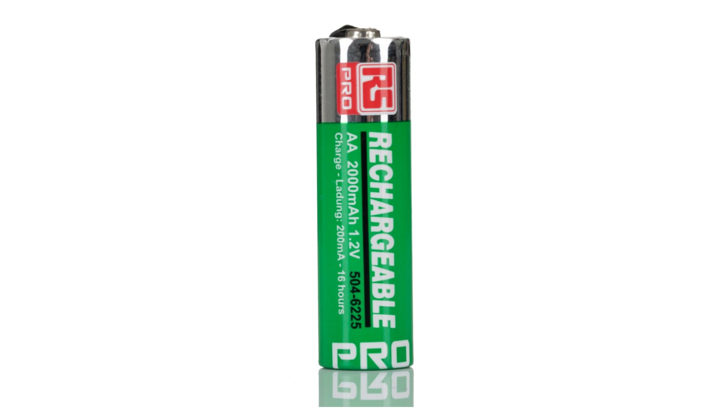 RS PRO AA NiMH Rechargeable AA Battery, 2Ah, 1.2V - Pack of