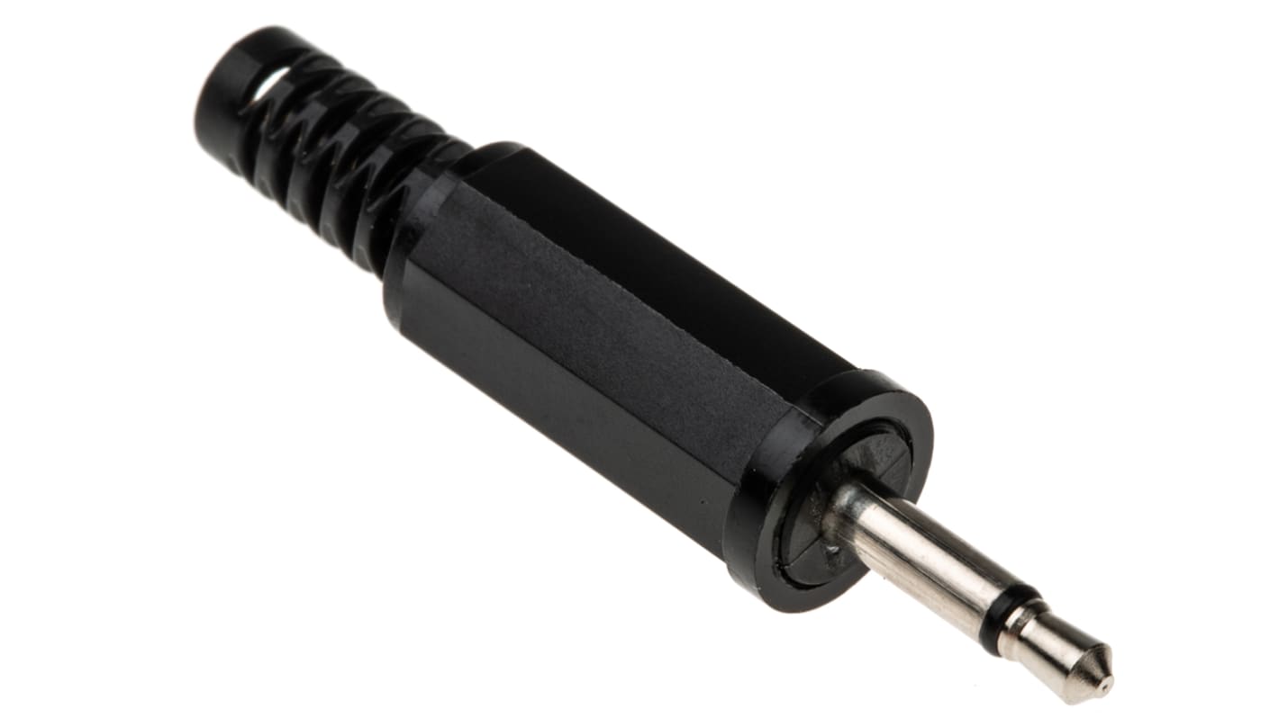 Conector jack mono de 2.5 mm Macho Lumberg, Montaje de Cable