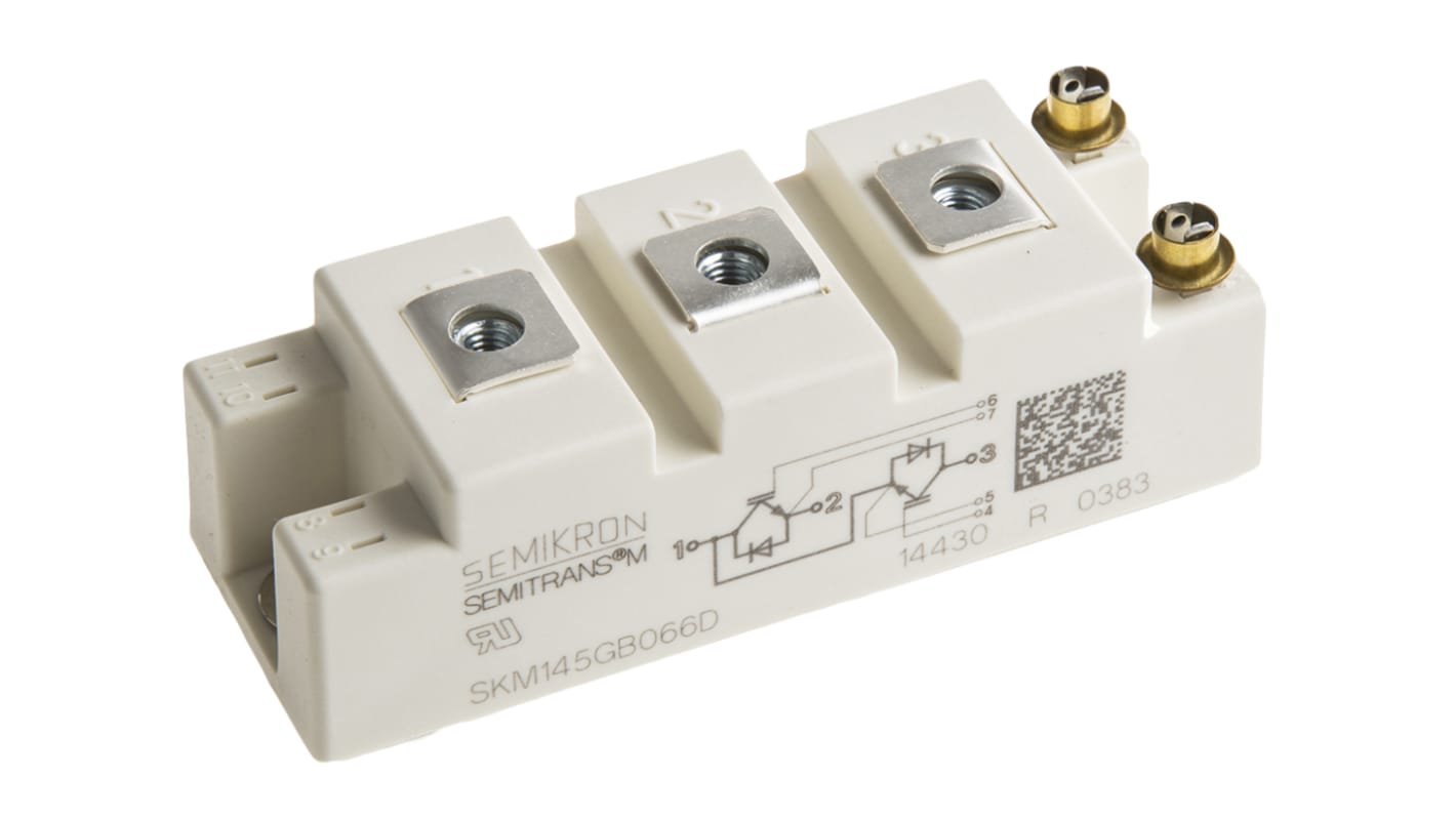 Semikron Danfoss N沟道IGBT模块串行晶体管, Ic 195 A, VCEO 600 V, 7针, SEMITRANS2, 面板安装