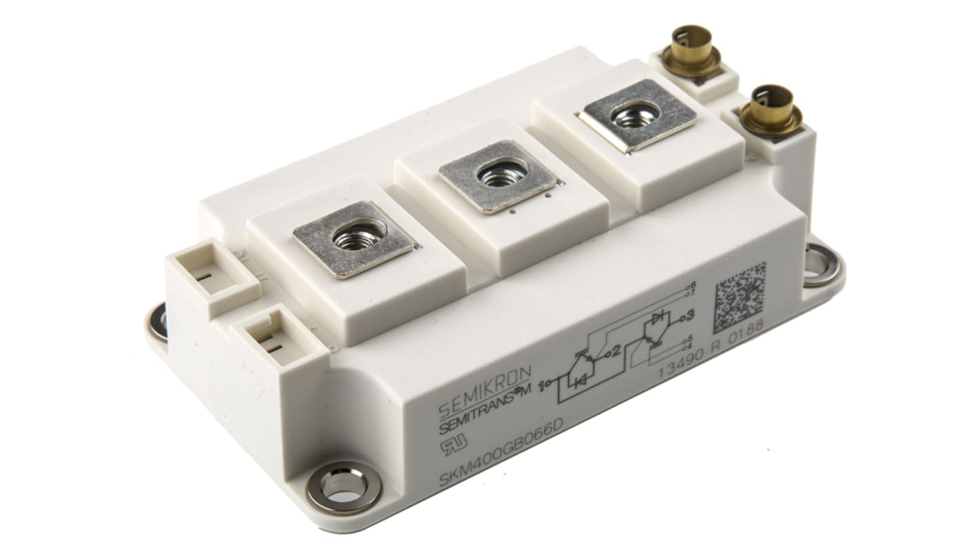 Semikron Danfoss N沟道IGBT模块串行晶体管, Ic 500 A, VCEO 600 V, 7针, SEMITRANS3, 面板安装