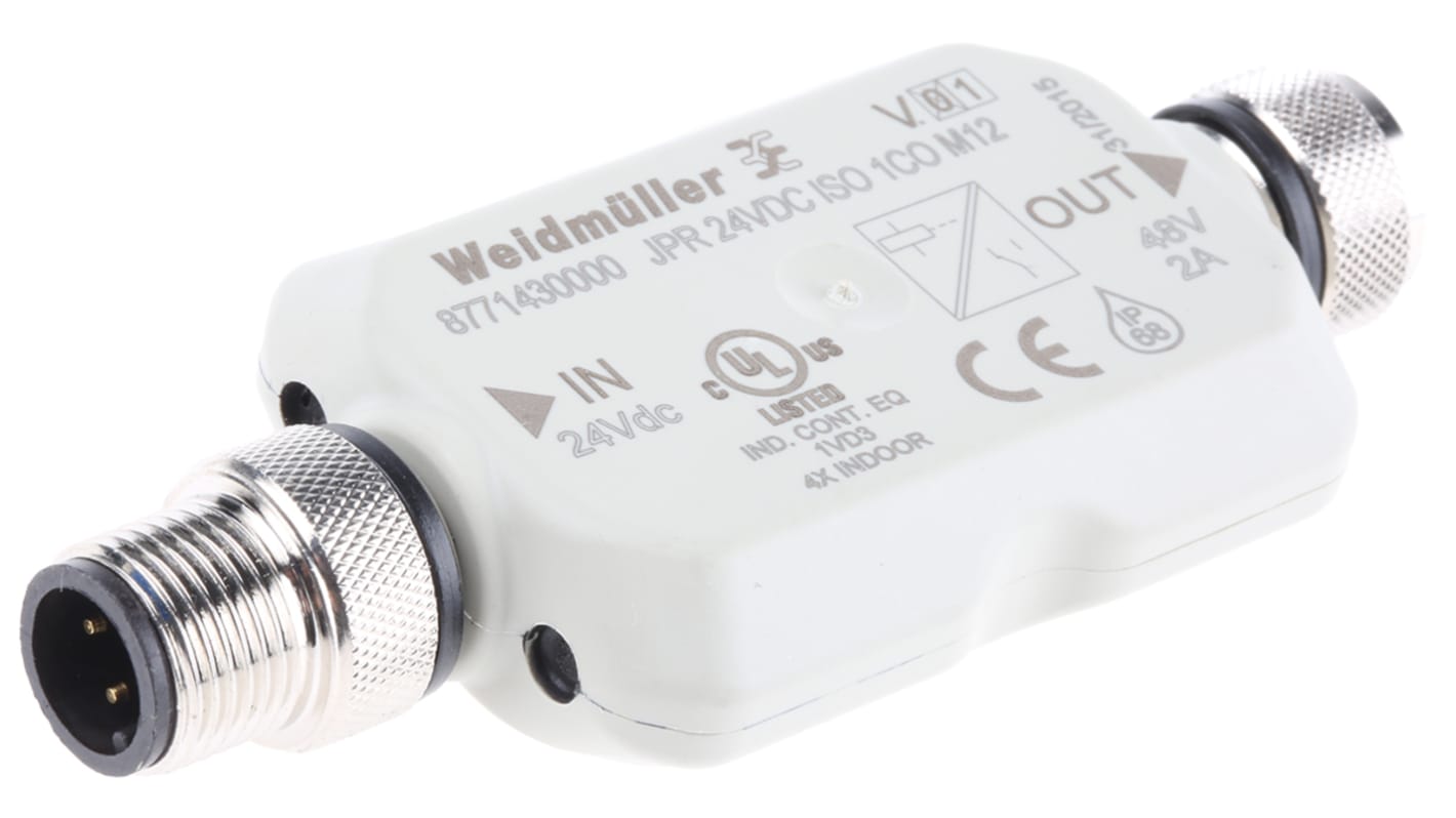 Weidmuller 继电器, 10 → 2000 mA, 12 → 24V电流，电压输入, 10 → 2000 mA ， 12 → 24V电流，电压输出, 24V 直流, 插入式安装