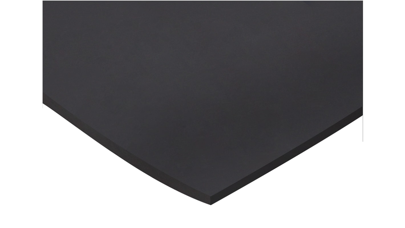 RS PRO Black Flurocarbon Rubber Sheet, 600mm x 600mm x 1.5mm