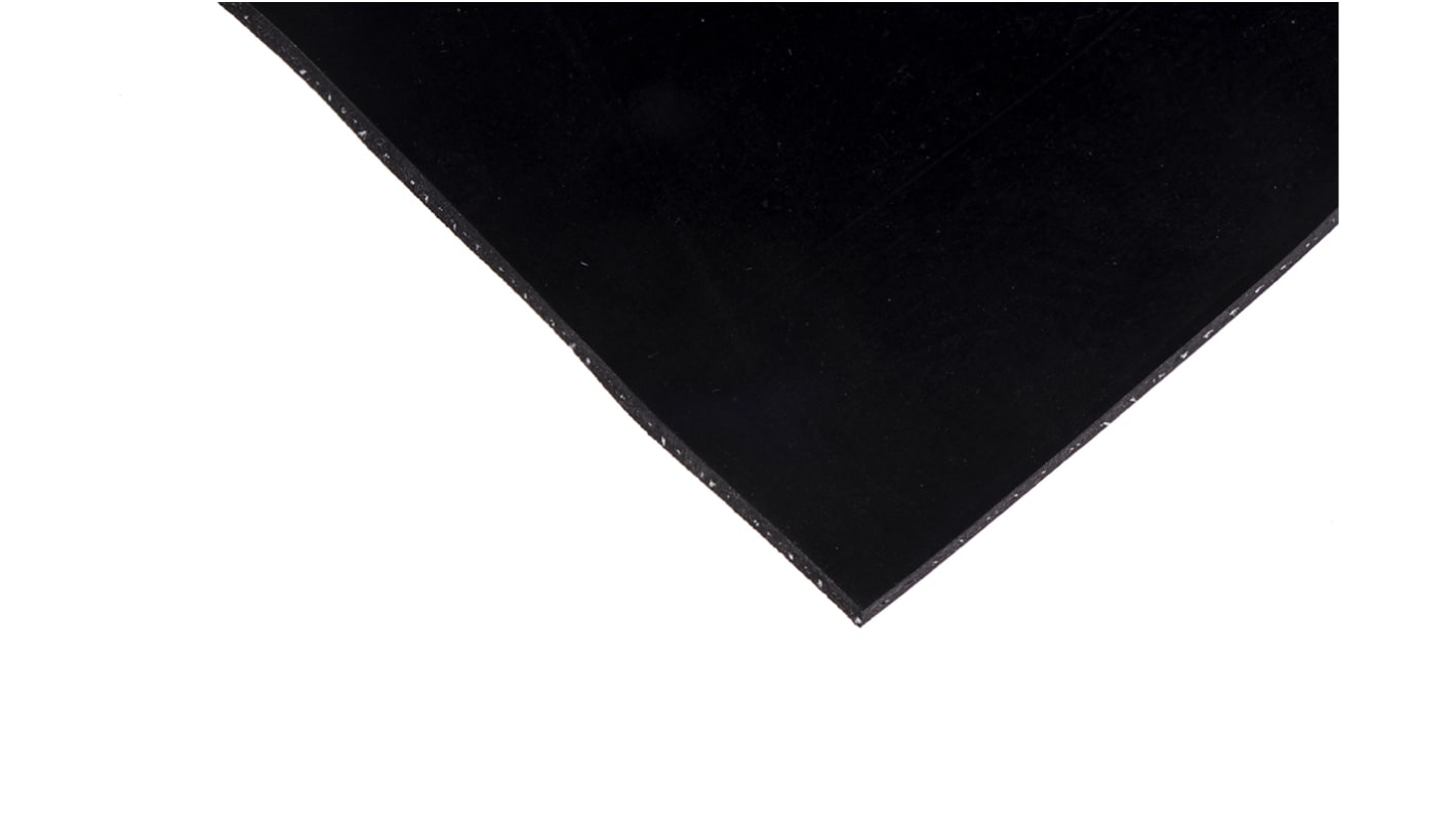 RS PRO Gummimatte Naturkautschuk, Schwarz, 1m x 3mm x 600mm 1.5g/cm³ Nein