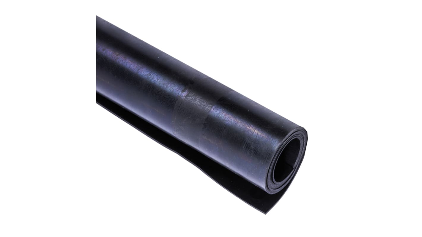 RS PRO Black Neoprene Rubber Sheet, 1m x 600mm x 1.5mm
