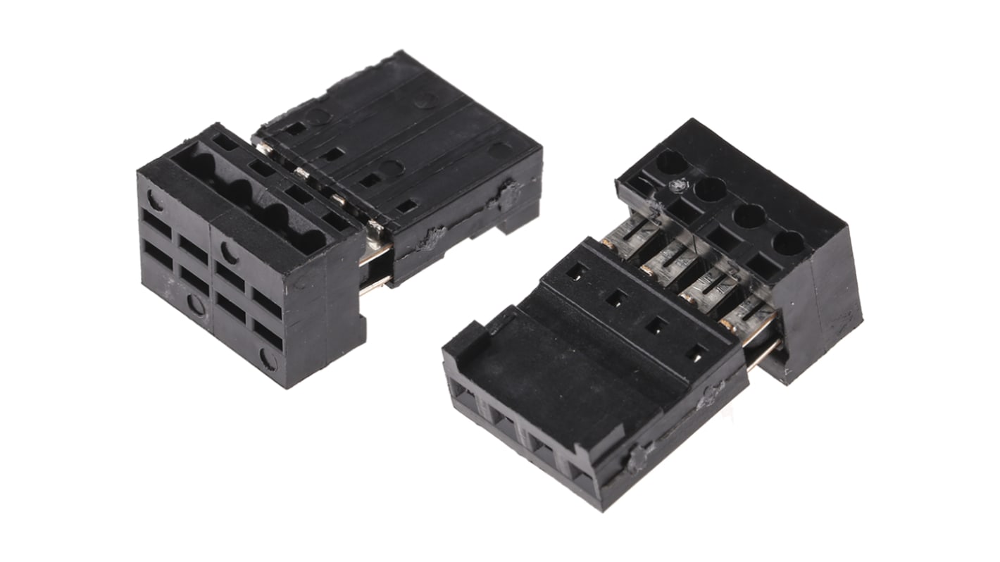 Stelvio Kontek IDC连接器, 母座, 4p, 2.54mm间距, 电缆安装, IDC端接, 直角, Autocom系列