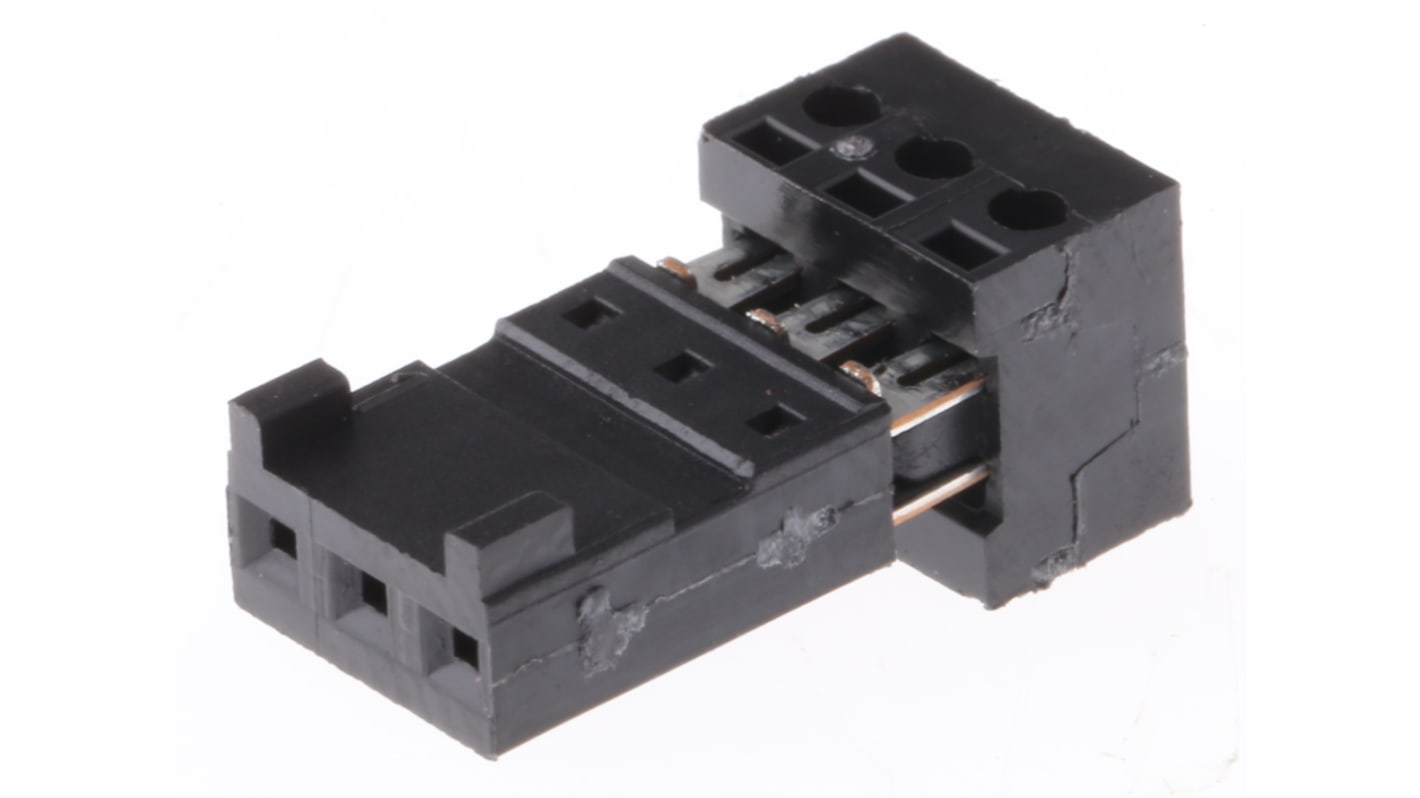 Stelvio Kontek IDC连接器, 母座, 3p, 2.54mm间距, 电缆安装, IDC端接, 直角, Autocom系列