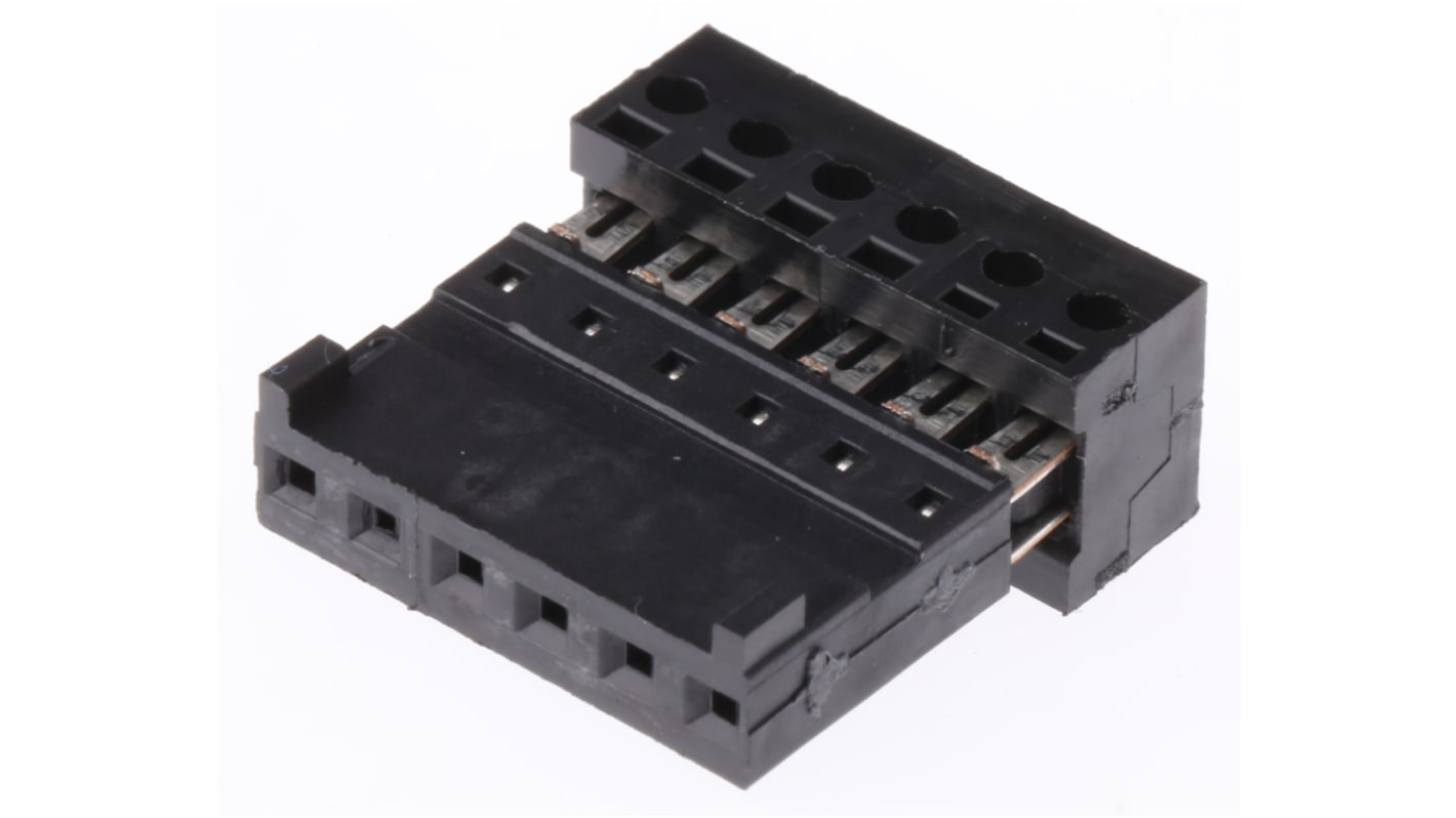 Stelvio Kontek IDC连接器, 母座, 6p, 2.54mm间距, 电缆安装, IDC端接, 直角, Autocom系列