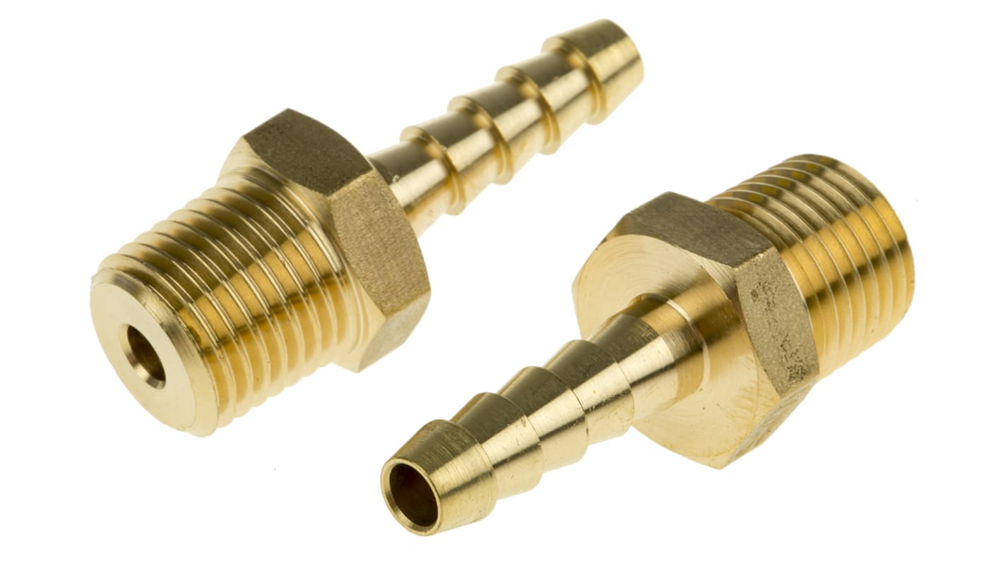 RS PRO Hose Connector, Straight Hose Tail Adaptor, G 1/4in 1/4in ID