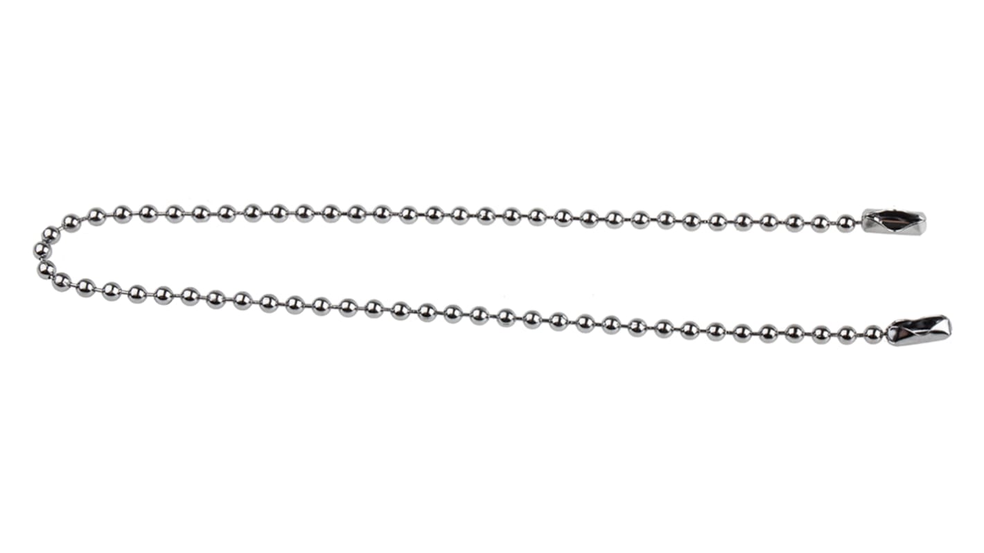 RS PRO Chrome Plated Brass Chain, 300mm Length