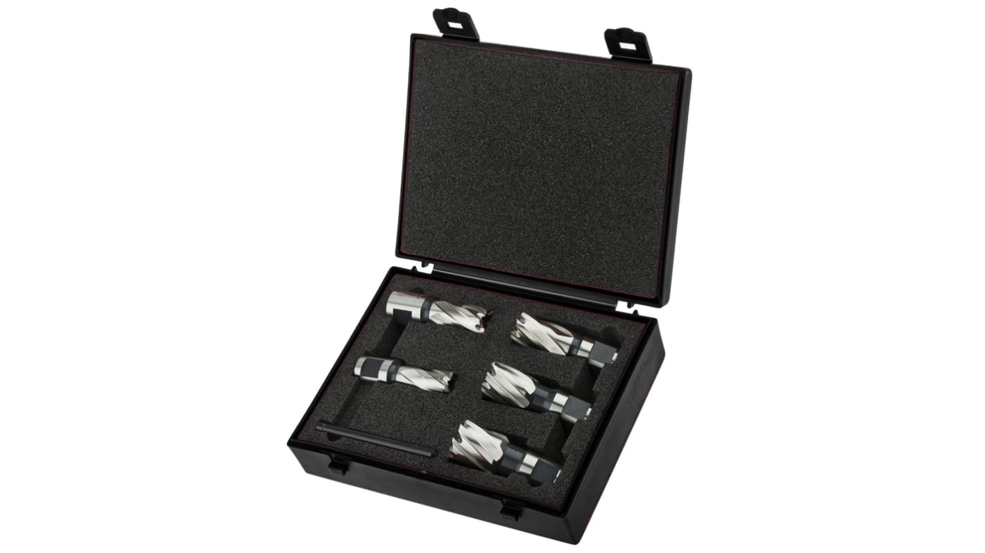 RS PRO Cobalt Steel 14 → 22mm Cutting Diameter Magnetic Drilling Hole Cutter Set