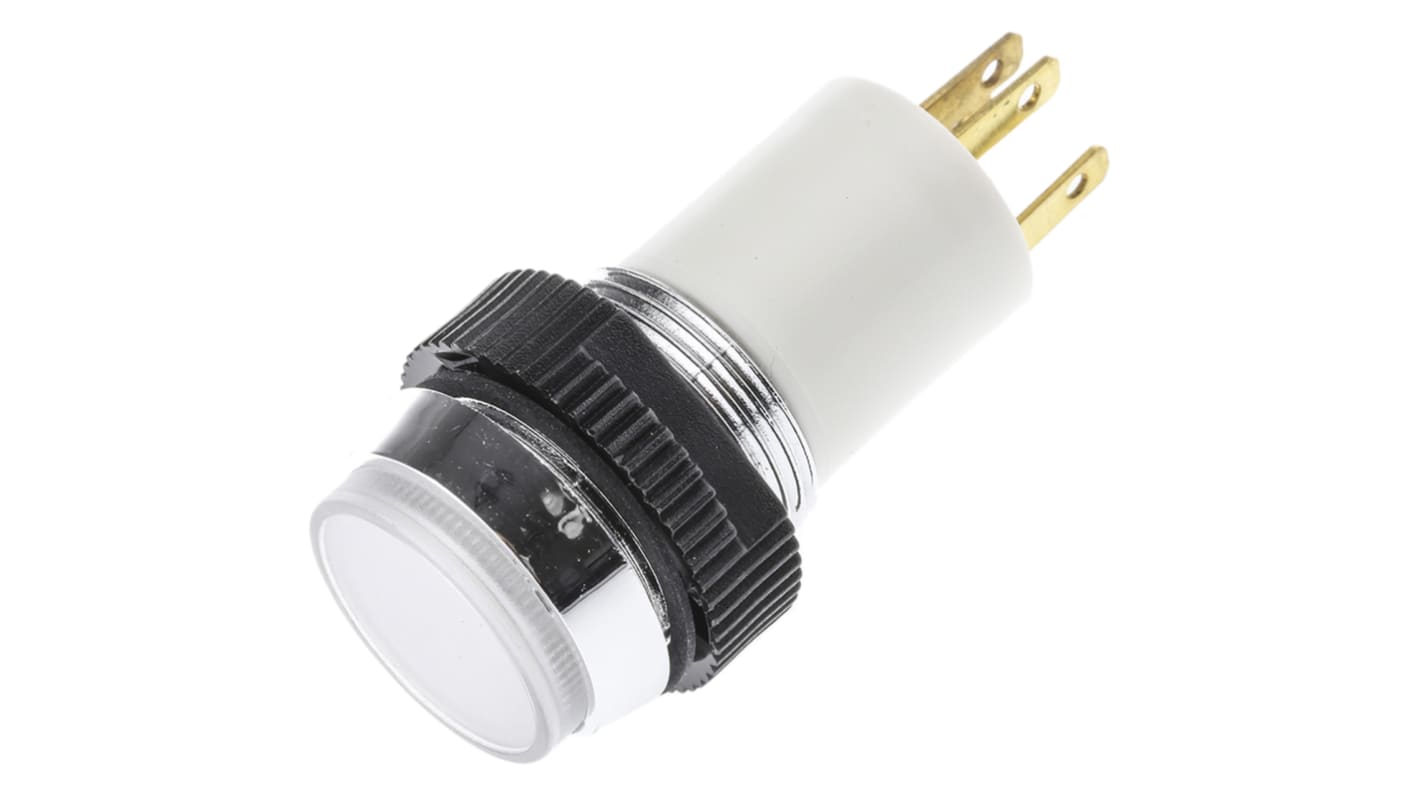 Indicador LED Signal Construct, Verde, rojo, lente prominente, marco Cromo, Ø montaje 14.5mm, 24 → 28V, 20mA,