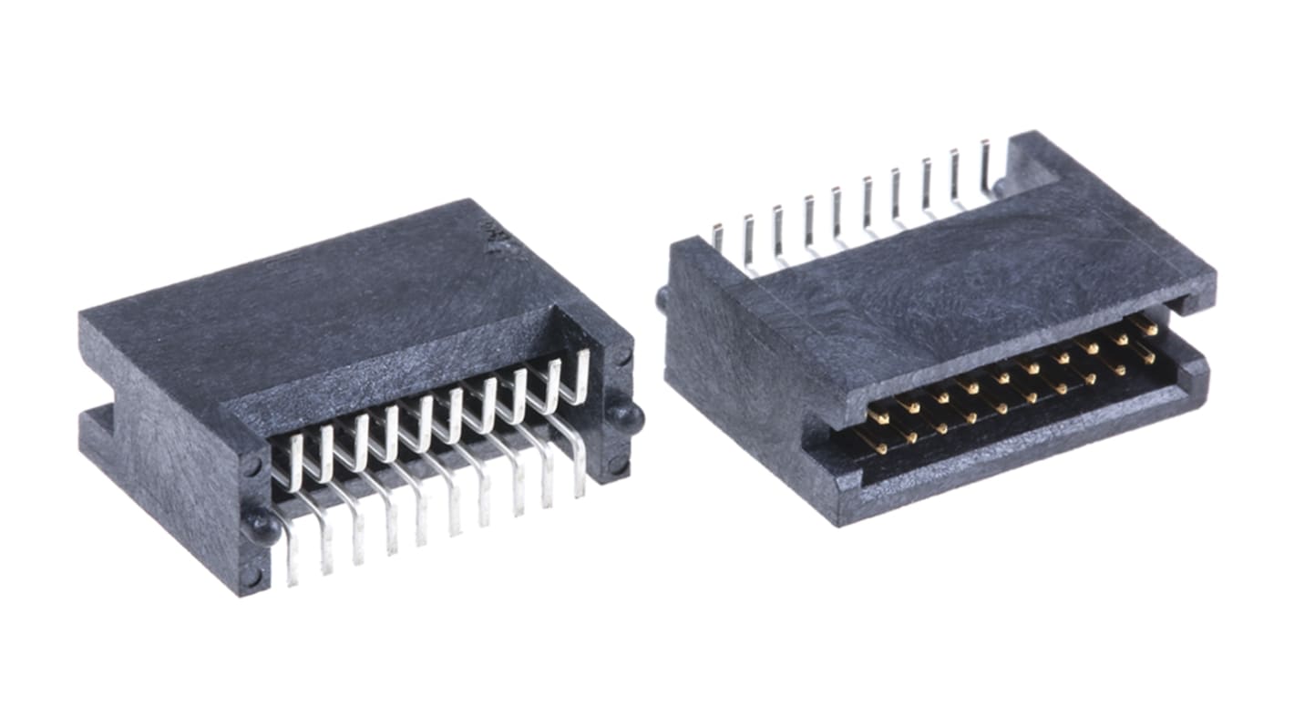 Samtec TFM Series Straight Surface Mount PCB Header, 20 Contact(s), 1.27mm Pitch, 2 Row(s), Shrouded