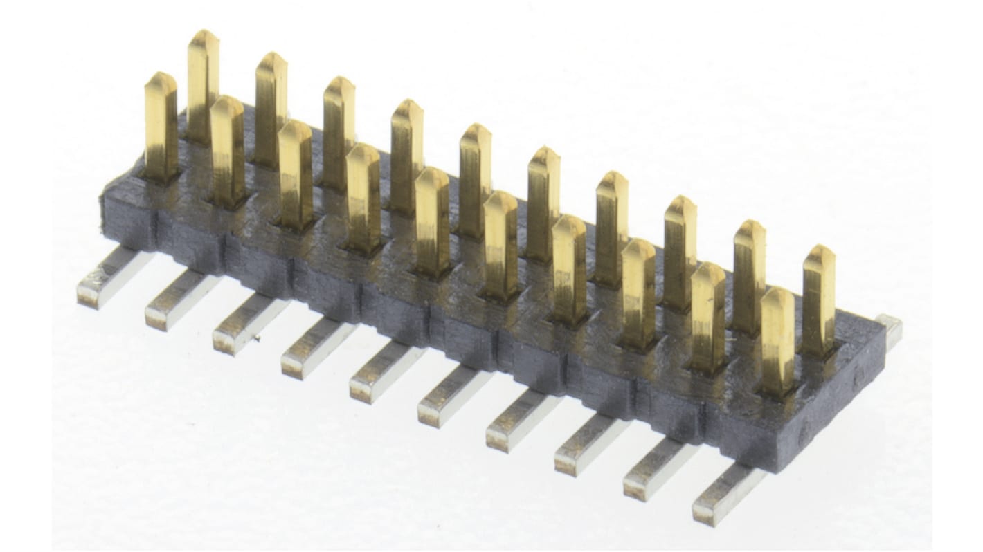 Samtec FTS Series Straight Surface Mount Pin Header, 20 Contact(s), 1.27mm Pitch, 2 Row(s), Unshrouded