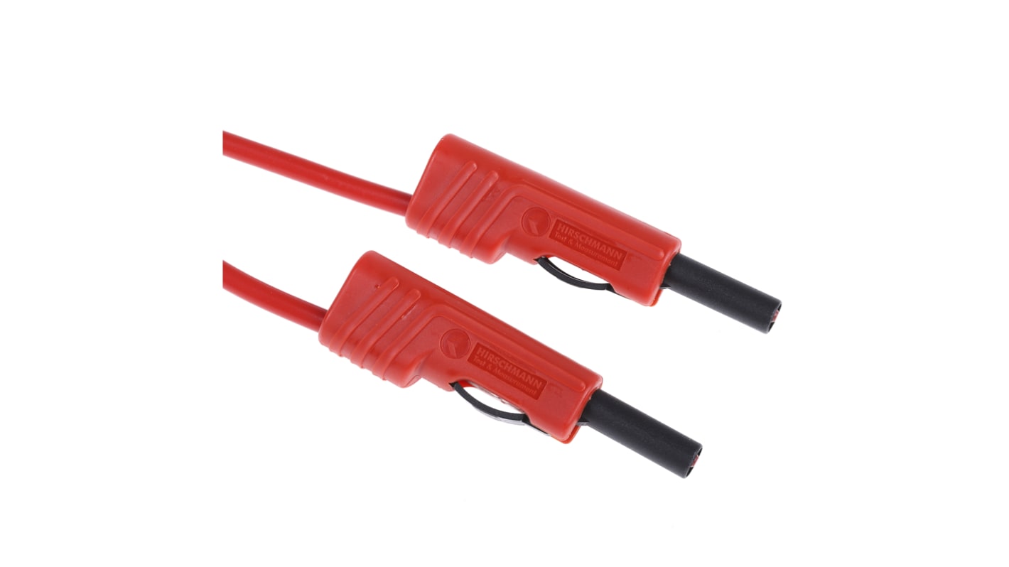 Hirschmann Test & Measurement, 16A, 30 V ac, 60V dc, Red, 1m Lead Length