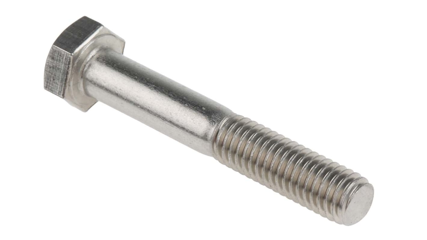 RS PRO Stainless Steel Hex, Hex Bolt, M8 x 50mm