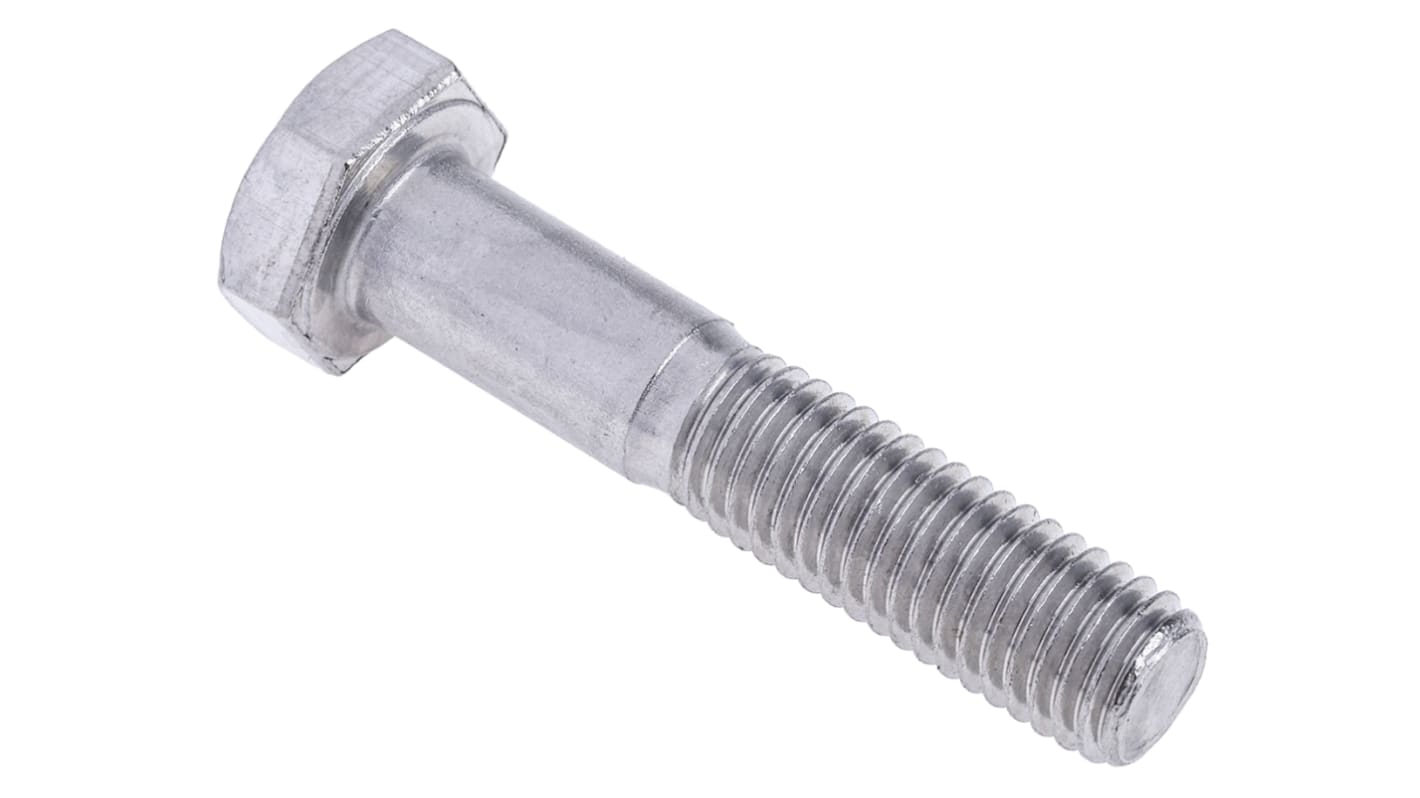 RS PRO Stainless Steel, Hex Bolt, M10 x 50.0mm