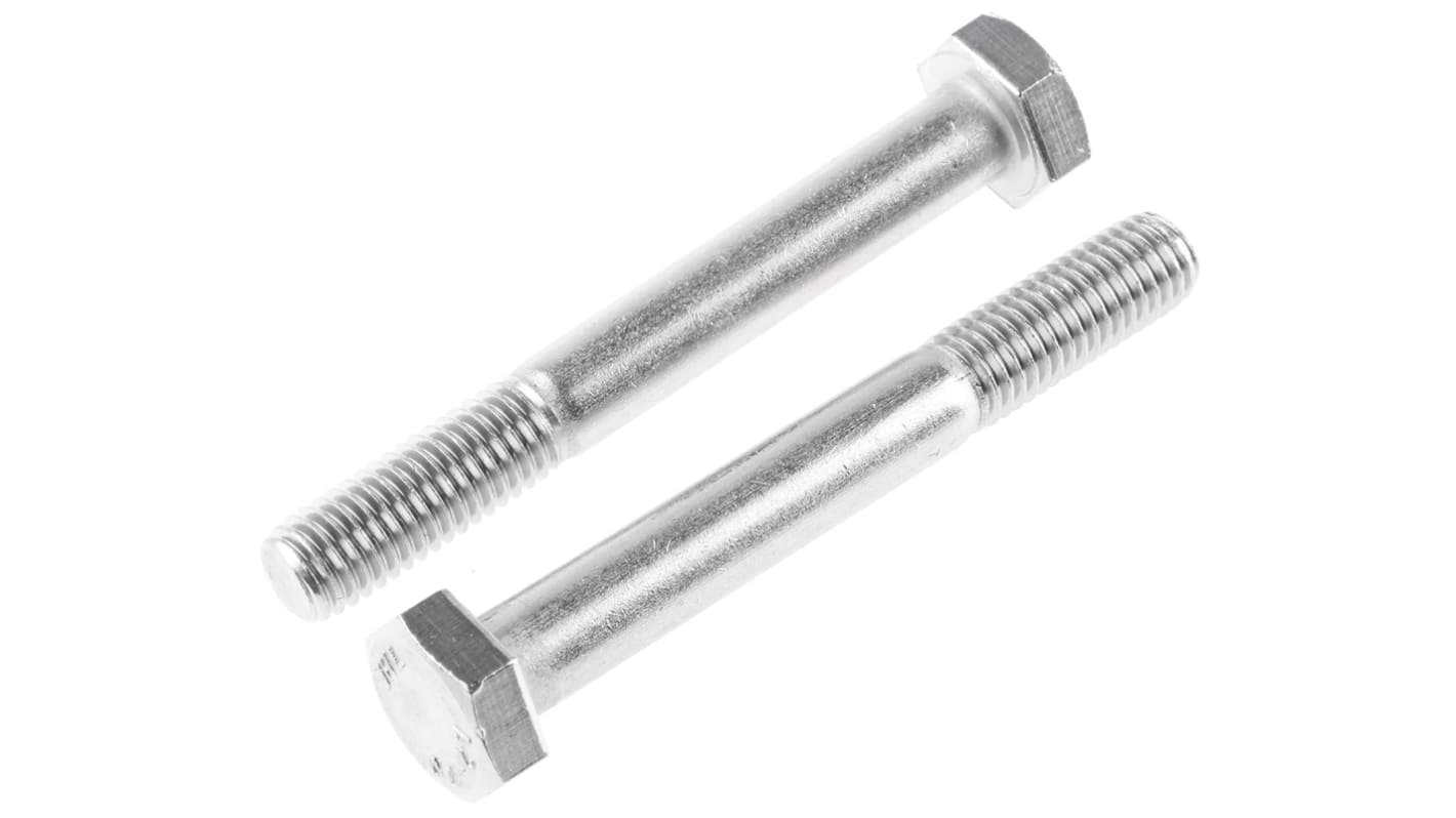 RS PRO Stainless Steel, Hex Bolt, M10 x 80.0mm