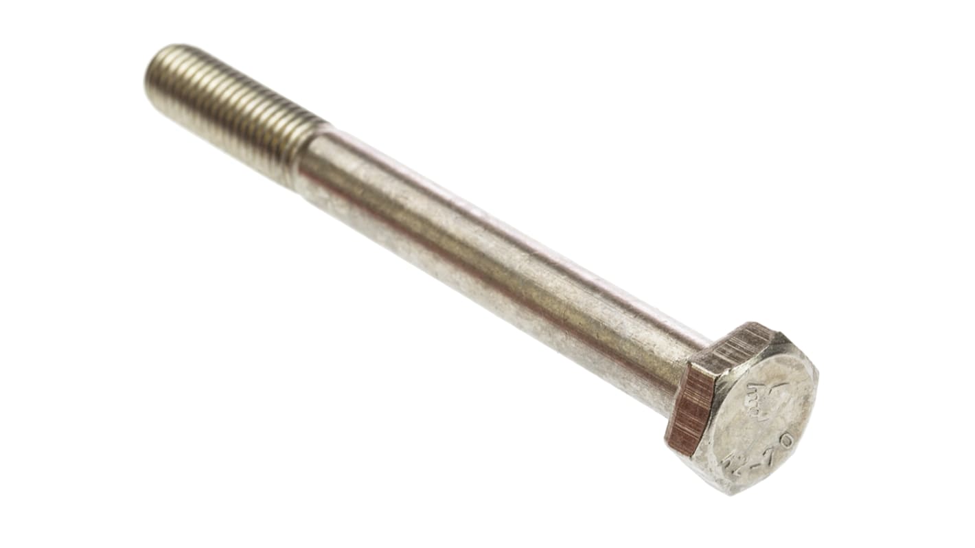 RS PRO Stainless Steel, Hex Bolt, M10 x 100.0mm