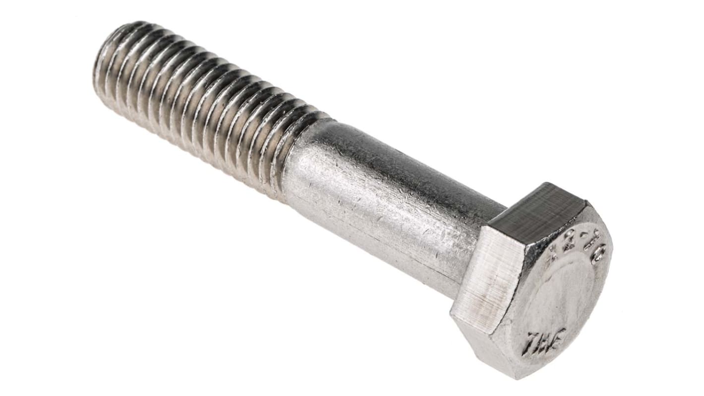RS PRO Stainless Steel, Hex Bolt, M12 x 60.0mm