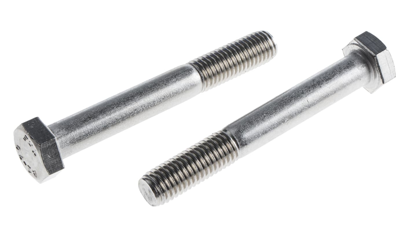 RS PRO Stainless Steel Hex, Hex Bolt, M12 x 90mm