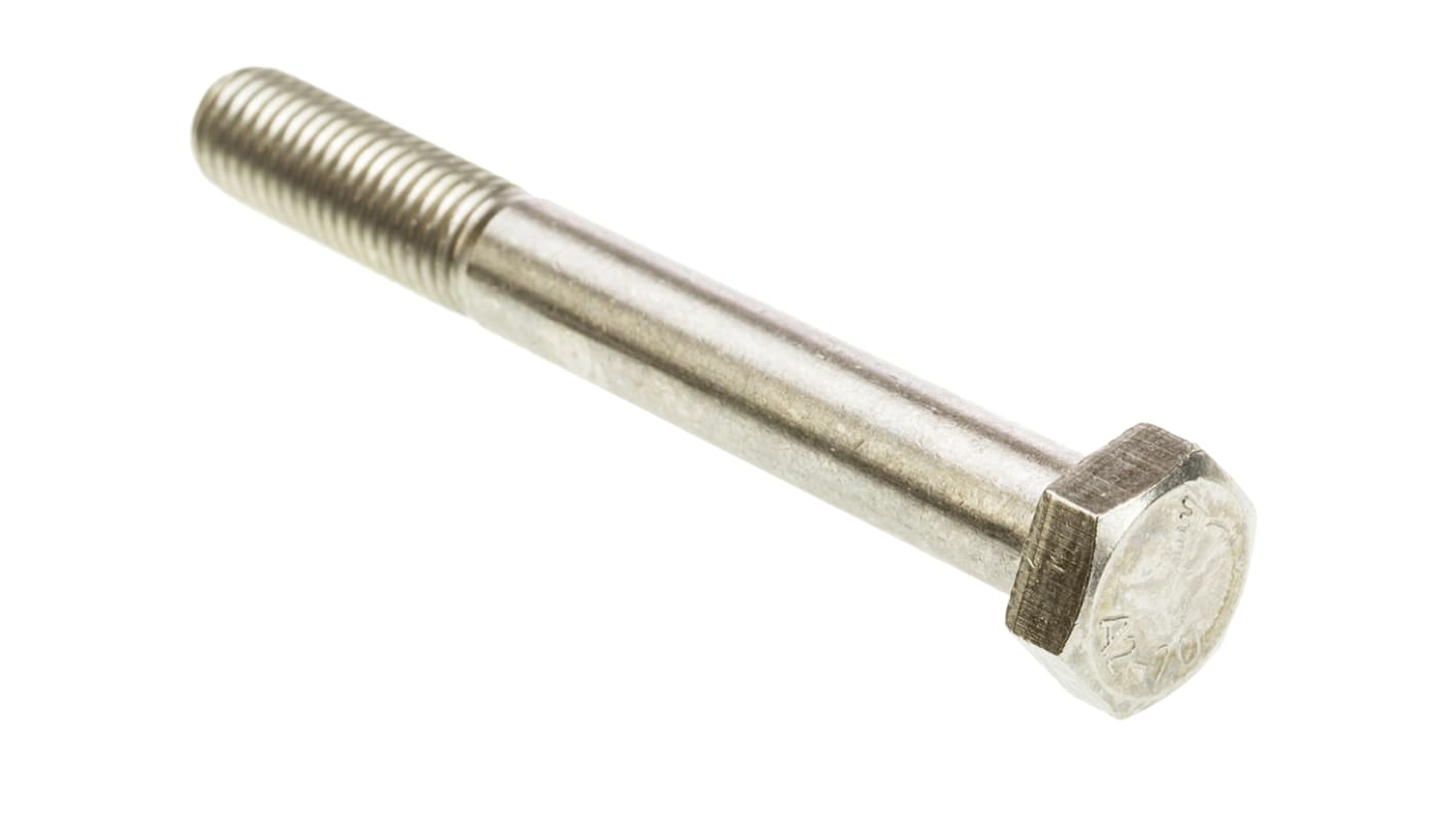 RS PRO Stainless Steel Hex, Hex Bolt, M12 x 100mm