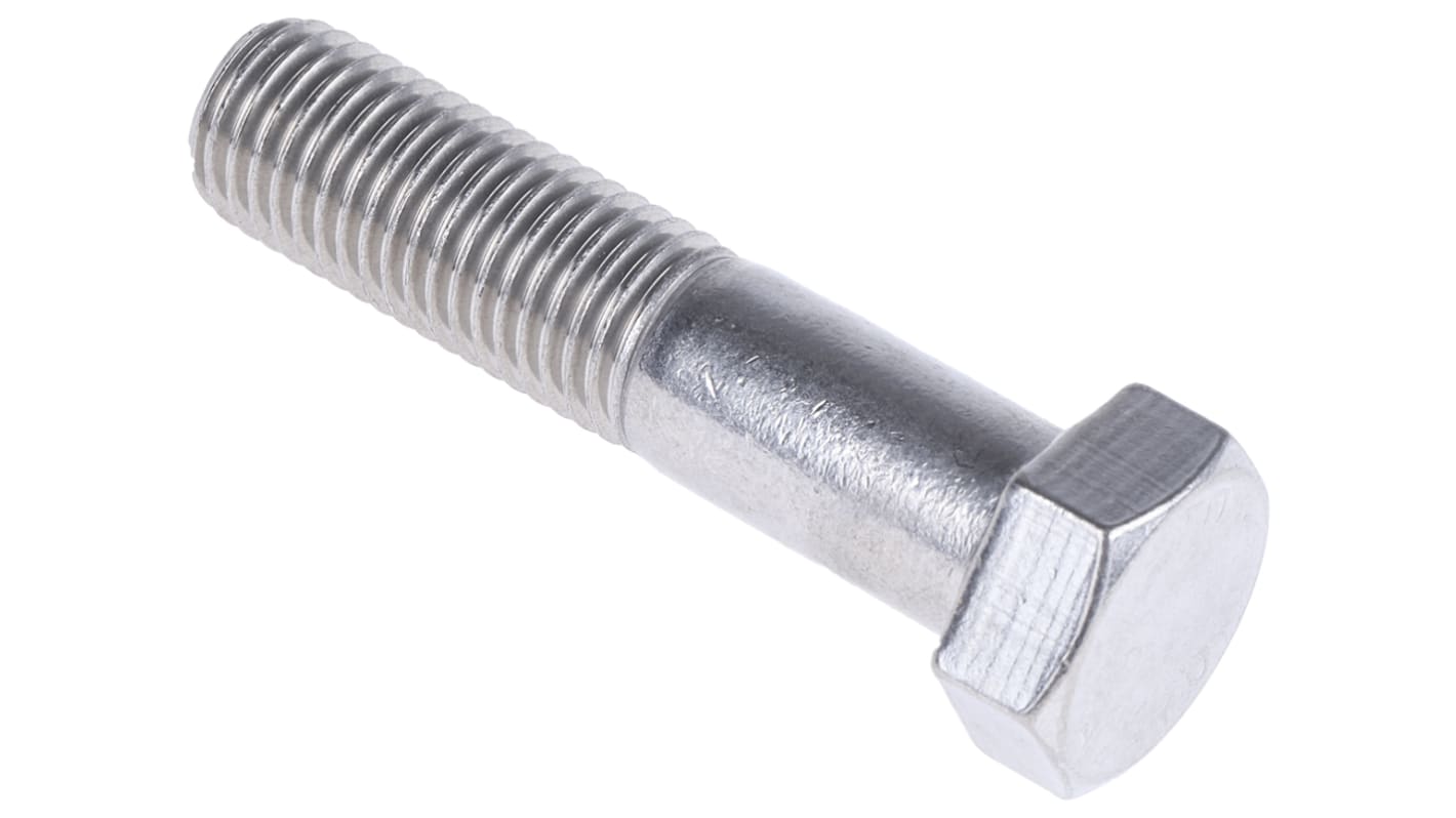 RS PRO Stainless Steel, Hex Bolt, M16 x 70.0mm